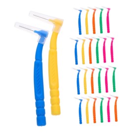 Cepillo Interdental 30 Piezas, Cerdas de Nylon, Plástico, Portátil y Ligero, para Aparatos y Muelas del Juicio, Viaje y Familia