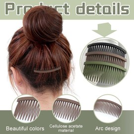 QOWUXHZ 3 Stück French Comb Französische Seitenkämme Kunststoff-Seitenhaarzwirn Dekorativer Kamm Mit Zähnen Haarkämme Haarspangen Zubehör Für Frauen Hochzeitsschleier Mädchen Dickes Und Feines Haar