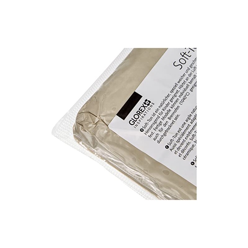 Glorex 8075 6 Soft Clay Modelling Clay, White, 20 –