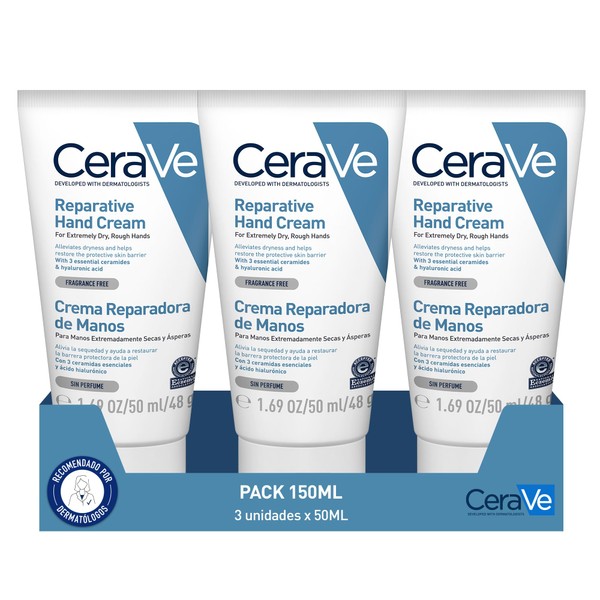 CeraVe 3 x 50 ml Regenerating Hand Cream for Extremely
