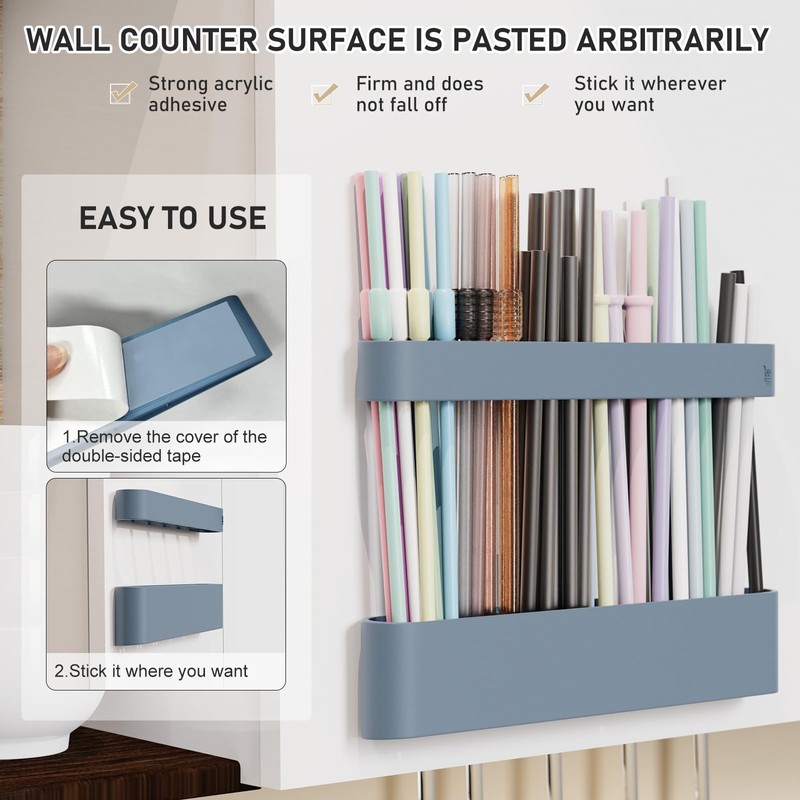ABLY Straw Holder, reusable straw storage rack, suitable for kitchen