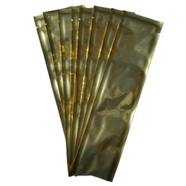 PackFreshUSA: Gold/Clear with Silver Freezer Pop Bags - Premium Quality - Pre-Cut - Heat Sealable - Commercial Grade - Vacuum Sealer - Disposable - DIY Popsicles - Made in USA - 100 Pack