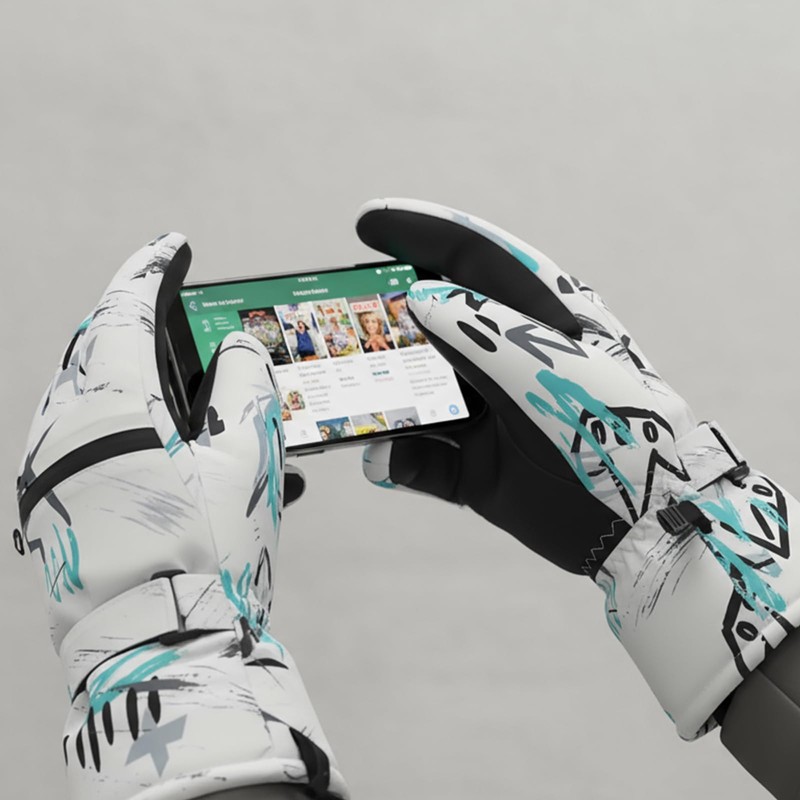 faralite Waterproof ski Gloves (M, Graffiti)