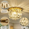 Gopmmy Round Crystal Lamp Chandelier,Modern Gold G9 Ceiling Mount Fixture