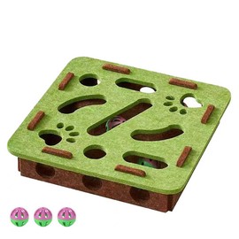 Enioem Interactive Cat Toy Puzzle Toys for Indoor Cats Felt Maze Box Kittern Toys Pet Cat Games Self Play Fun Exercise Hide Seek Moving Cat Toy for Bored Cats Encourages Hunting Instincts