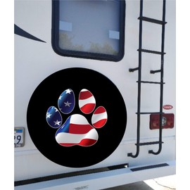 TIRE COVER CENTRAL Pet Paws Love Heart Designs Cover (Select tire Size/Back up Camera Option in MENU) Custom Sized to Any Make Model for 255/70R18