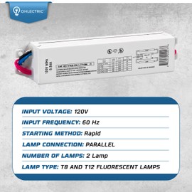 OHLECTRIC - Repuesto para Keystone KTEB-220-1-TP-EMI 2 lámpara T12 balasto fluorescente electrónico | Entrada de 120 V con operación de arranque instantáneo | Factor de lastre 0.88, aprobado por UL