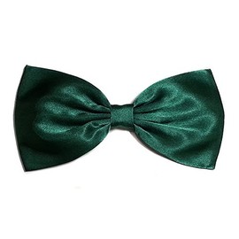 Large Satin Hair Bow Collection (Alligator Clip, Dark Green)