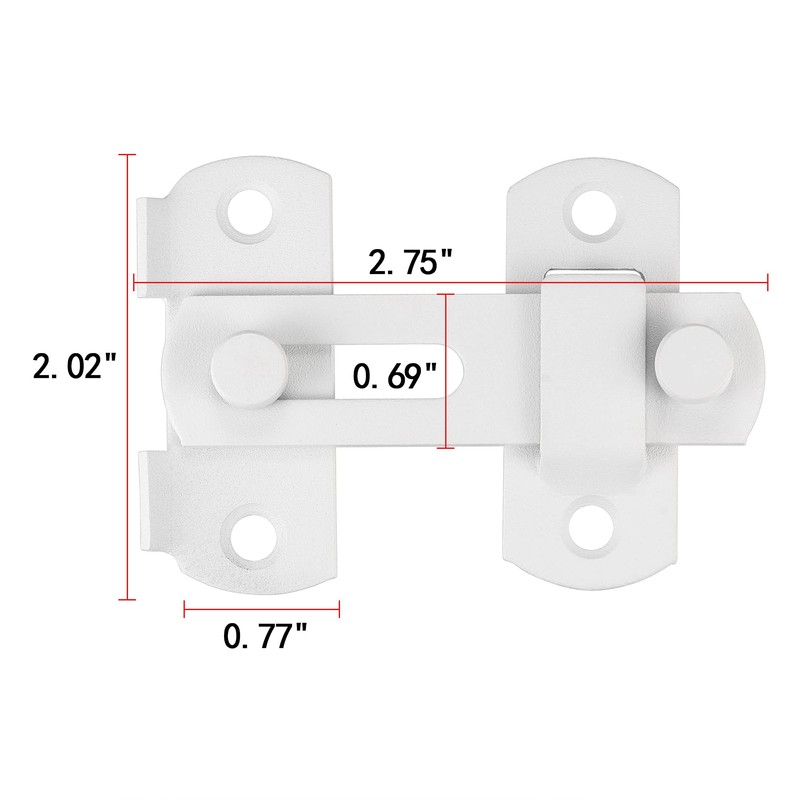 2 Packs Barn Door Latches，Matte White Stainless Steel barn gate