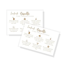 Crafters Cup Candle Care Instruction Postcard | 30 Pack | Size 4x6 in inches Postcard | Handmade Candle Makers Soy Bees Wax Coconut Essential Oils | White with Kraft Paper Color Letters Design