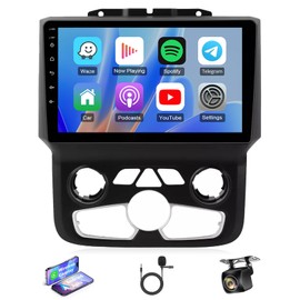 Car Radio Stereo for Dodge RAM 1500 2500 3500 2013 2014 2015 2016 2017 2018 2019 with Wireless CarPlay Android Auto, 10.1inch Touch Screen Radio with Bluetooth GPS FM SWC (Auto AC 2G RAM 32G ROM)