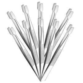 Vaguelly 10Pcs Stainless Steel Tweezers for Stamps Eyelash and Jewelry Collection Durable Multipurpose Tools for Hobbyists and Professionals for Precision Tasks and Crafting