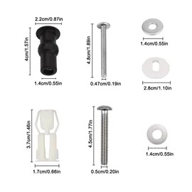 Toilet Seat Hinges Screws Kit, 4Pcs Toilet Lid Hinges Fittings Lid Top Fixing Nuts Universal Hinge Replacement Screws for WC Covers Blind Hole