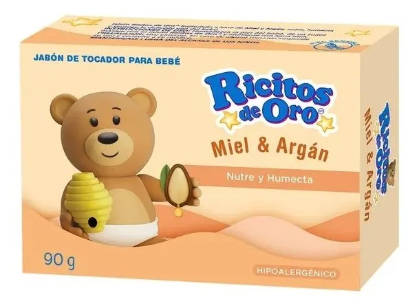 14 Pza Jabón De Tocador Ricitos De Oro Miel Y Argán 90 G