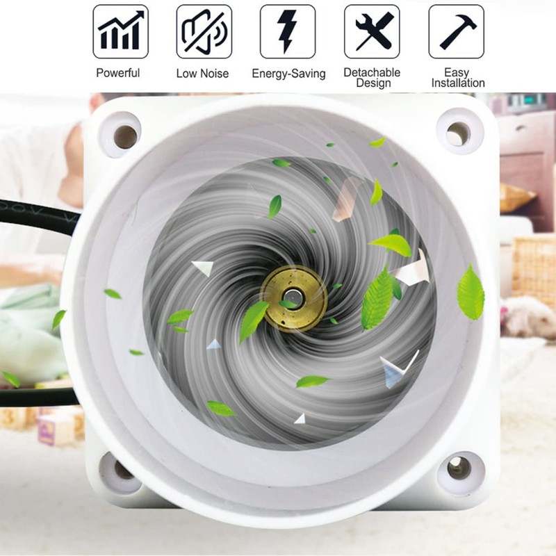 Fostaugh 2 inch 50mm Inline Duct Ventilation Fan Dog House,