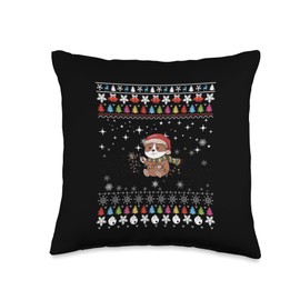 Christmas Corgi Design Xmas Fairy Lights Dog Owner, Corgi Christmas Throw Pillow, 16x16, Multicolor