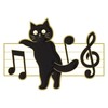 5pc Cartoon Black Cat Piano Notes Alloy Enamel Lapel Pin