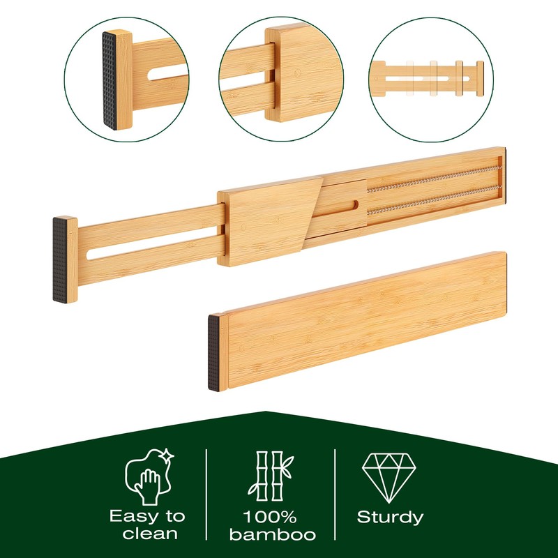 ROYAL CRAFT WOOD Adjustable Bamboo Drawer Dividers