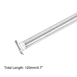 QUARKZMAN Pack of 4 304 Metal Garden Poles, 6 mm x 120 mm Metal Rods for DIY Crafts, Motorcycle, Decoration, Garden