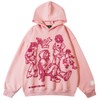 COOLMONAR Mens Cartoon Graphic Hoodies Streetwear Hooded Sweatshirt Pullover Hip