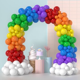 Rainbow Balloons Arch Kit - 175 Pcs Colorful Balloons for Rainbow Party Decoration
