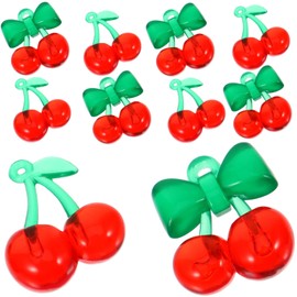 MILISTEN 10pcs Cherry Pendant DIY Charms Pendant Charms for Necklace Making DIY Necklace Charms Jewelry Making Accessories Charms for Bracelet Making Cherry Charms Acrylic Charms Bulk