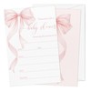 Gsauto Baby Shower Invitations for Girl, 25 Pink Bow Double-Sided