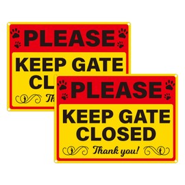 Anobell 2 Pack Please Keep Gate Closed Signs 10" x 7" Reflective Rust-Free Aluminum Metal Signs Waterproof UV Protected for Outdoor Fence Yard Garden Farm or Commercial Property