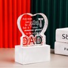 Crystal Paperweight Birthday Gift for Dad, Etched Father Sayings Presents