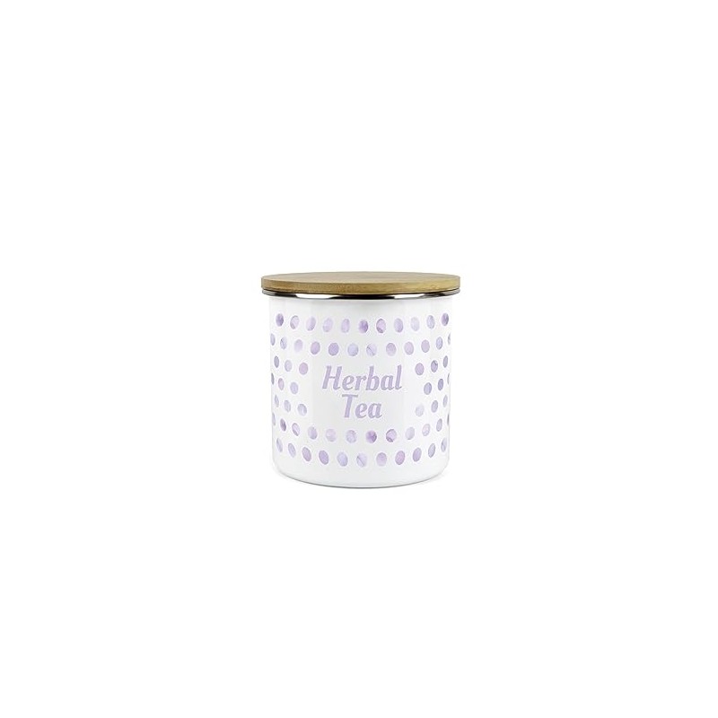 Lilac Purple Polka Dots Herbal Tea Storage Canister - Spotty