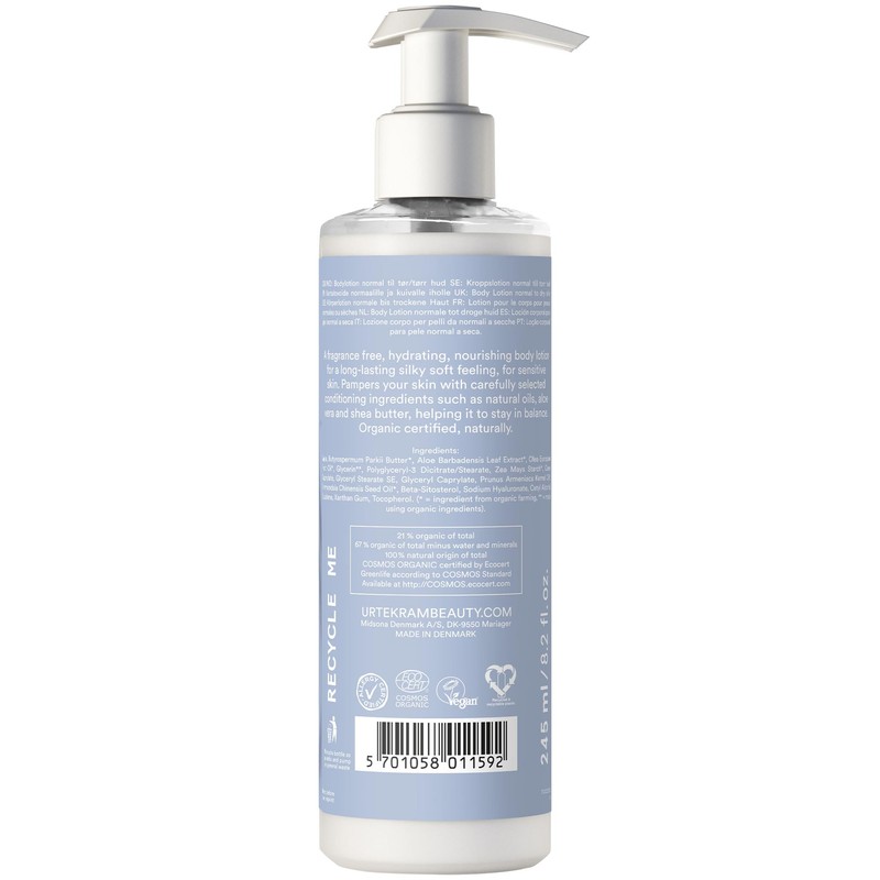 Urtekram Body Lotion - Fragrance Free, Find Balance, Sensitive, 250