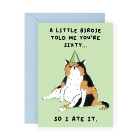 Central 23 60th Birthday Card For Women - Funny Cat Birthday Cards For Dad - For Grandpa Grandma - Mum Birthday Card Age Sixty - Comes With Fun Stickers - Made In The UK