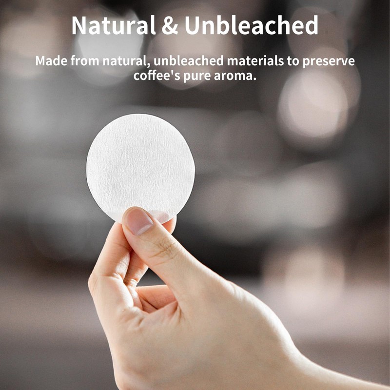 VZU 100pcs Coffee Filters Papers, Espresso Paper Filter 58mm, Unbleached