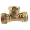 Female Iron Tee 15mm x 15mm Compression x 1/2 Suitable for installation of Water Hammers