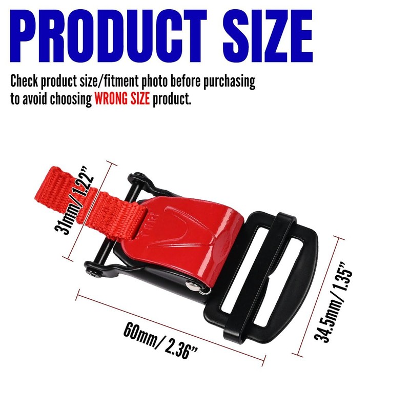 OICCTBF Red Helmet Quick Release Buckle,Stainless Steel Helmets Replacement Kit