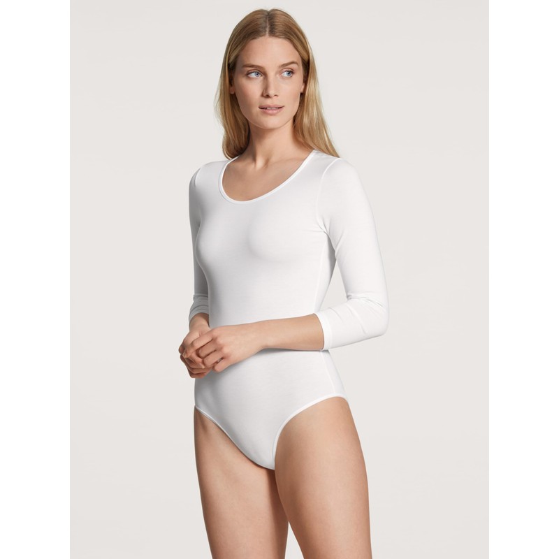 CALIDA Natural Comfort Women's 3/4 Sleeve Bodysuit with Three Poppers,