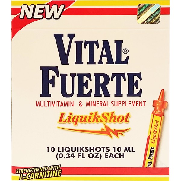 Vital Fuerte Liquid Shot Dietary Supplement 10 Units - Suplemento Multivitaminico (Pack of 1)