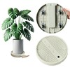 TD DECO 2PACKS of 13.6'' Beige Round 3-in-1 Plant Caddy