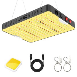 AGLEX E4000 LED Grow Light, Full Spectrum Grow Light with UV IR Diode, Grow Light for Indoor Plants with Daisy Chain & Built-In Silent Fan, Plant Growing Lamps for 3x4 FT Coverage, Veg Bloom Daul Mode