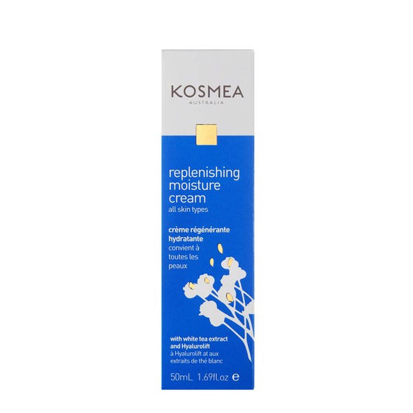 Kosmea Replenishing Moisture Cream – Natural Face Moisturizer With Hyalurolift & Certified Organic Rosehip Oil – Anti-Aging Benefits – Smoothes Out Fine Lines & Wrinkles - 1.7 fl oz