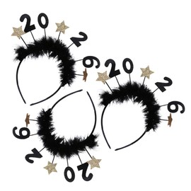 Beavorty 3PCS Year Party Headband Glitter Star Tiara Hair Hoop Comfortable All Night Wear Hair Accessories for Women Holiday Celebration Favors