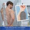 3 PCS Natural Bamboo Fibre,Dual-Sided Loofah Back Scrubber for Shower