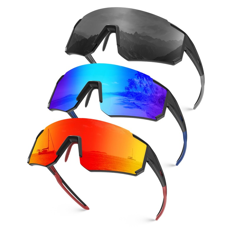 HENGOSEN Sports Sunglasses-Men Polarized Sun-glasses: Running Sunglasses Men Women Polarized