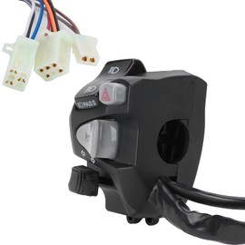 Fauitay Motorcycle Handlebar Controls, 22mm Switch, 5-Position, Black, Push Button, Multi-Function, Manual Operation, Compatible with MSX SF 125, CBX600, Motocross, Motorbike, ATV,