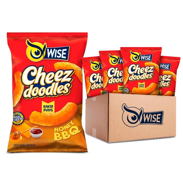 Wise Snacks Cheez Doodles Baked Puffs, Honey BBQ, Individual Snack
