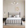 Metal Platform Bed Frame with Arched Headboard, Sturdy Heavy Duty