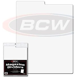 BCW Magazine Dividers | Write-On Tabs, Acid-Free, Archival Magazine Storage | Pack of 25 | Dimensions 8 1/2 X 11 1/4 Inches | Tab Dividers Fits into BCW Magazine Storage Box