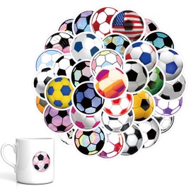 60pcs Soccer Stickers,Waterproof Sports Stickers,Soccer Party Favors Gifts for Water Bottles,Laptop,Luggage,Teenagers Soccer Lovers,Soccer Stickers Decorations,Gifts for Girls Boys Adults