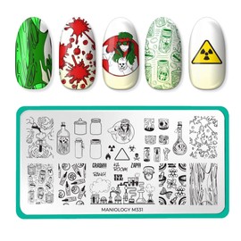 Maniology Mad Scientist Nail Stamping Plate, Science-Theme Nail Art Design Manicure
