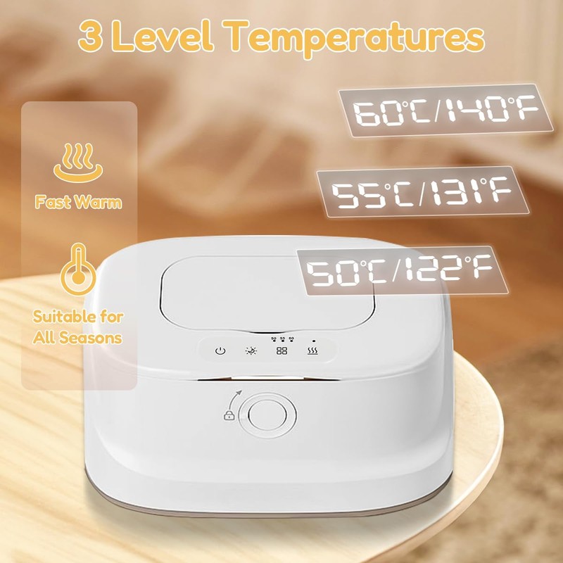 Baby Wipe Warmer with Night Light,Innovative Spring Design,Baby Wet Wipes